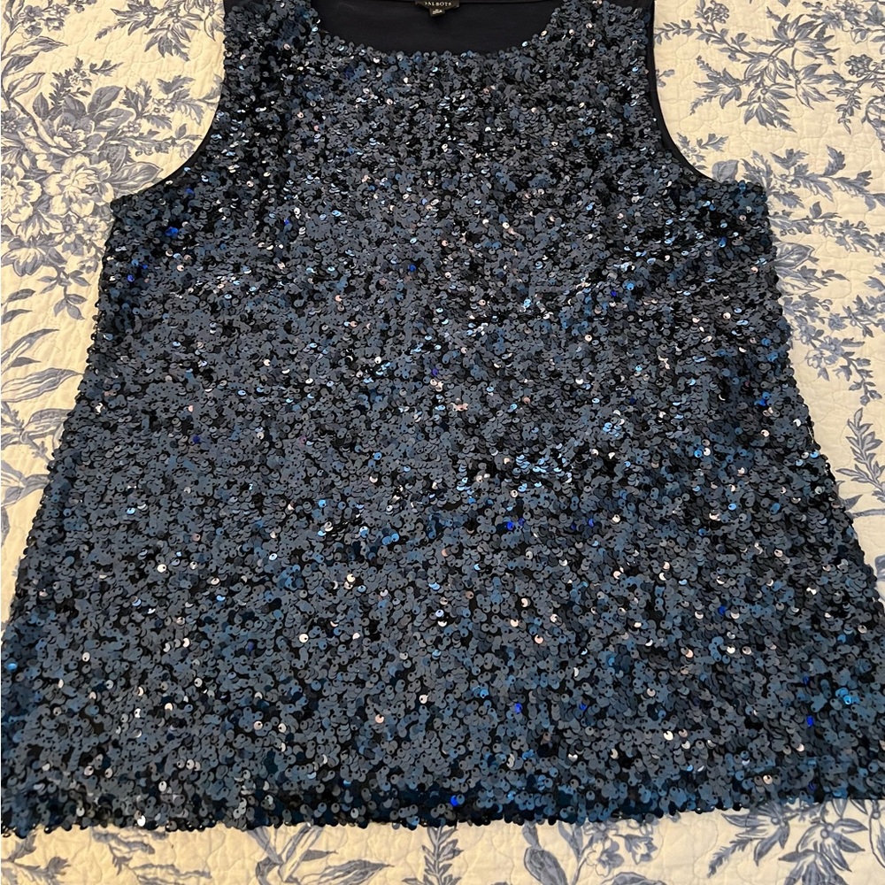 Deep Blue Sequin Top
